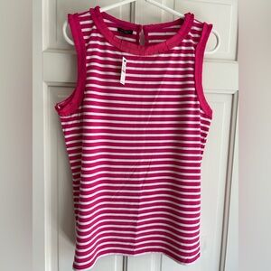 NWT Talbot’s Pink Striped Sleeveless Top